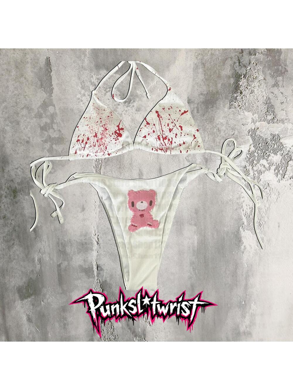 blood splatter bikini set